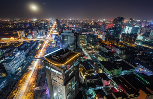 Beijing skyline at night