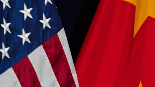 US and China flags